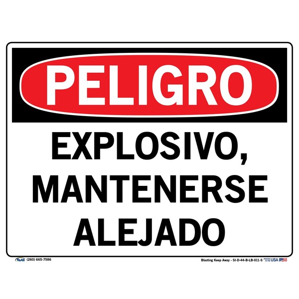 Vinyl Label Sign, 9-1/2" Height, 12-1/2" Width, Vinyl Label, Rectangle, Spanish